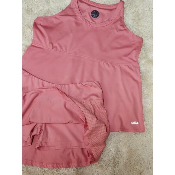 Bolle Pink XL 2-Piece Athletic Gym Activewear Outfit Skort Tank Top Tennis Set - Picture 2 of 7